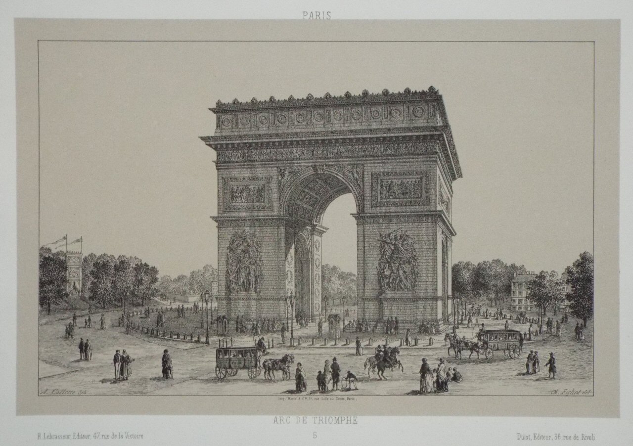 Lithograph - Paris Arc de Triomphe 5 - Collette